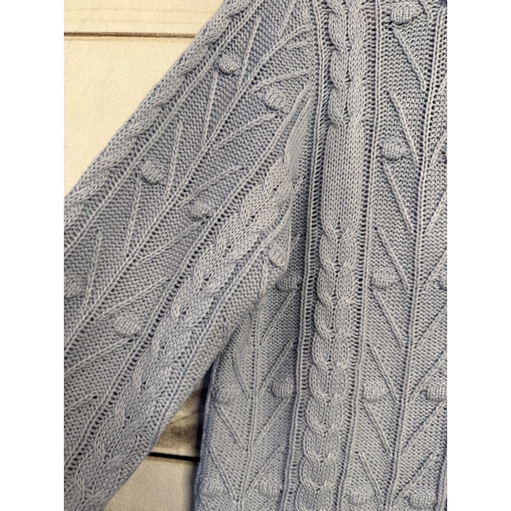 41 Hawthorn Frankie Cabled Bow Cardigan Light Blue Velvet‎ Bows Romantic Medium - Picture 2 of 7